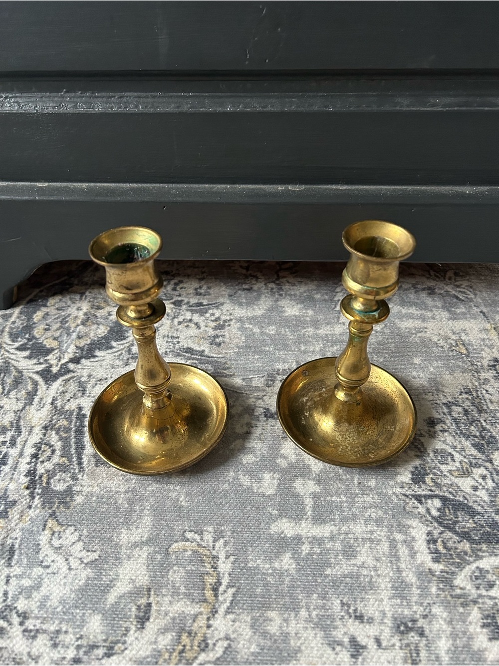 Brass Candlestick Pair - Made in England